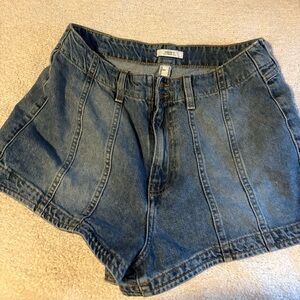 Forever 21 Blue Jean Shorts High-Waisted Distressed